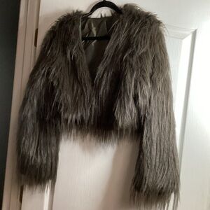 Sale!!! NEW - Women's Faux Fur Chocolate Brown Jacket - Soooo Fun - size L/XL
